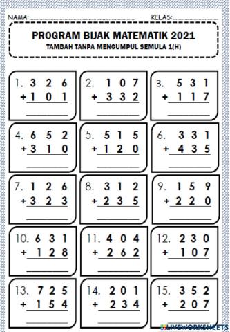 Tambah tanpa kumpul semula