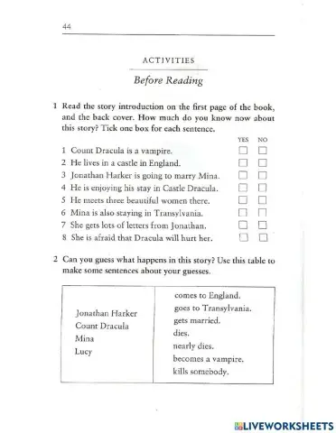 Dracula - Before Reading