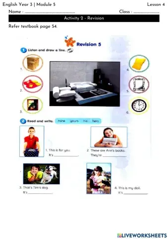 English Year 3 Module 5 Revision