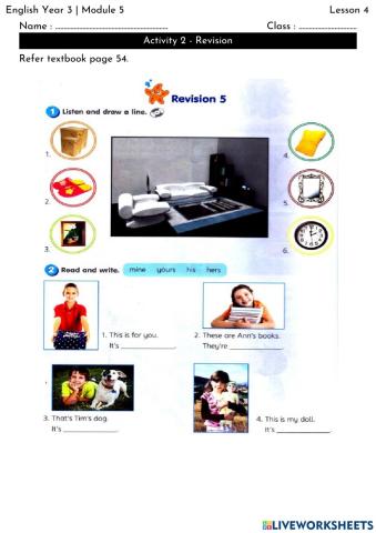 English Year 3 Module 5 Revision