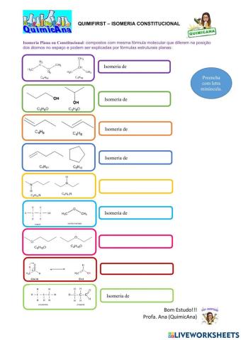 Quimifirst: Isomeria Constitucional