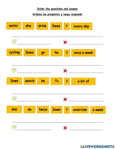 Short answers- present simple