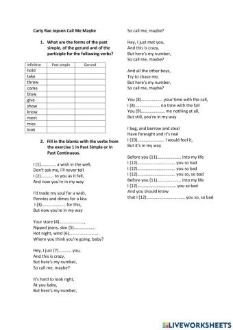 Song - Call me maybe