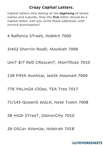 Punctuating Addresses