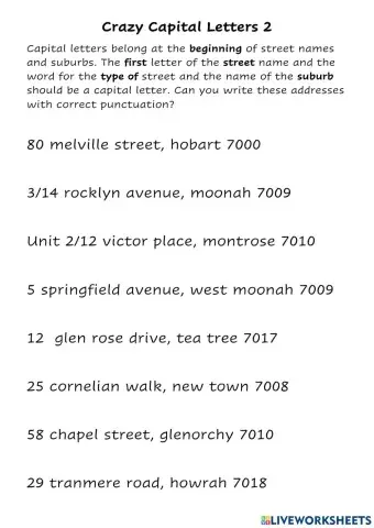 Punctuating Addresses
