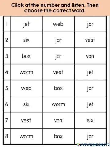 Phonics (j,v,x.w)