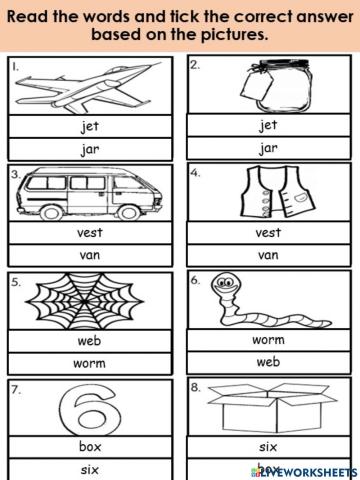 Phonics (j,v, w, x)