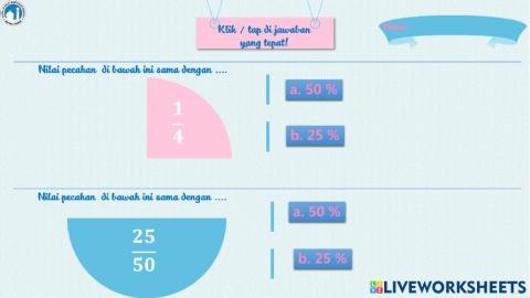 Mengubah pecahan menjadi persen