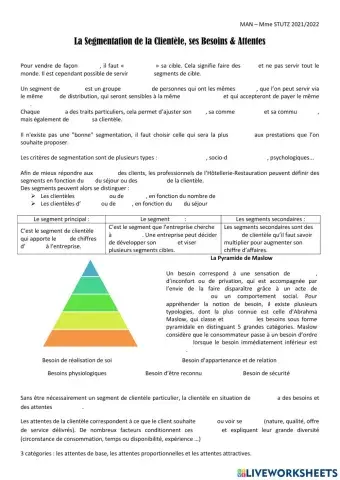 Segmentations & Besoins clientèle