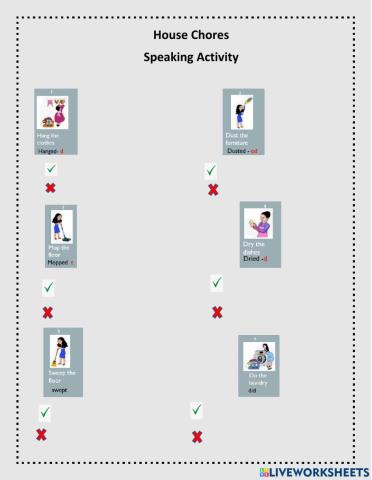 House chores speaking past simple