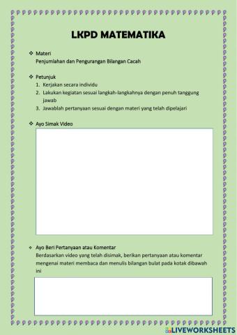 Latihan Soal Penjumlahan dan Pengurangan Bilangan Cacah