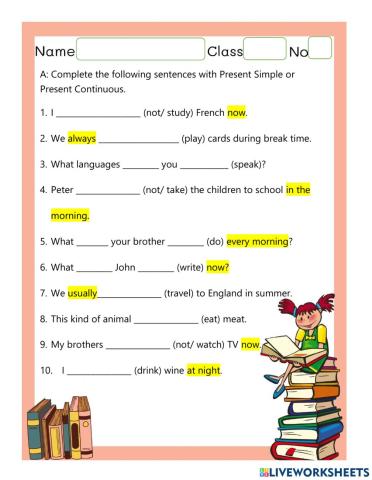 Present simple & Present continuous