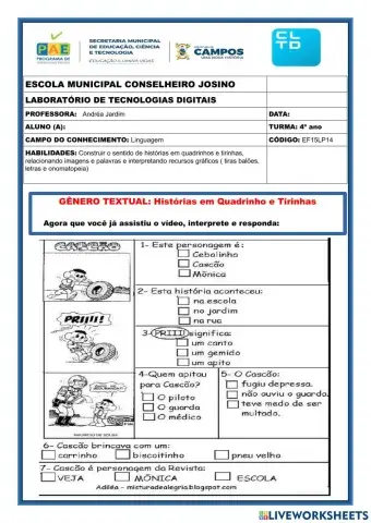 Tirinhas e Historia em Quadrinhos