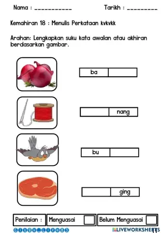 Kemahiran kvkvkk (Latihan 6)