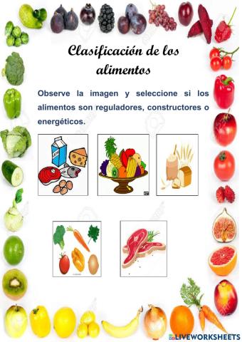 Clasificación d elos allimentos