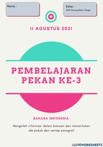 LKPD Bahasa Indonesia Tema 1 SubTema 3