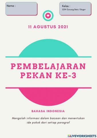 LKPD Bahasa Indonesia Tema 1 SubTema 3