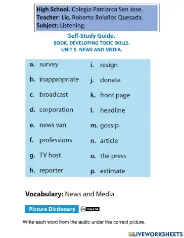 UNIT 5, A NEWS AND MEDIA, DEVELOPING. 