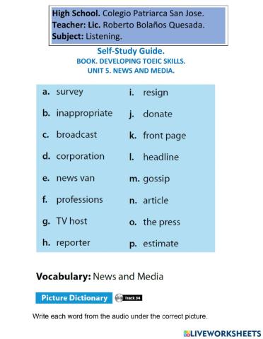UNIT 5, A NEWS AND MEDIA, DEVELOPING. 