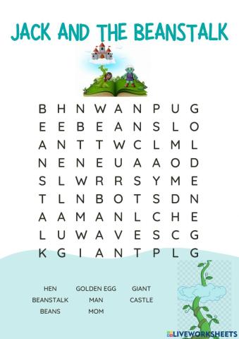 Jack and the beans talk (wordsearch)