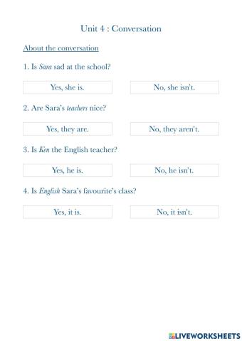 Unit 4 : English Conversation