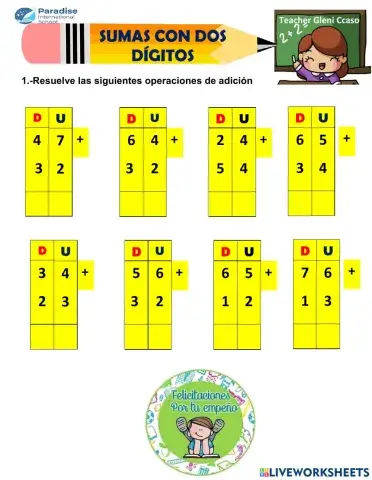 Sumas con dos digitos