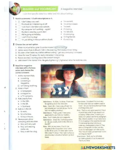 Reading - Ing-Ed adjectives