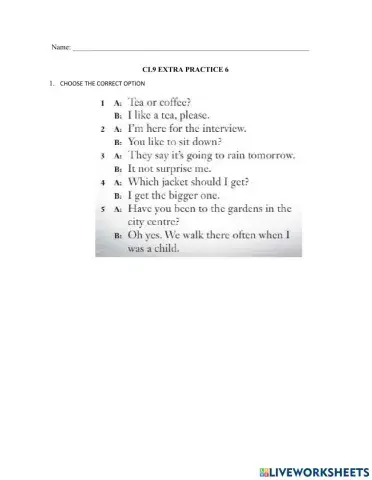 CL9 Extra Practice 6