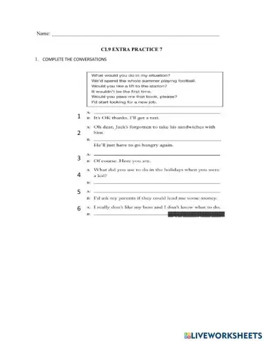 CL9 Extra Practice 8