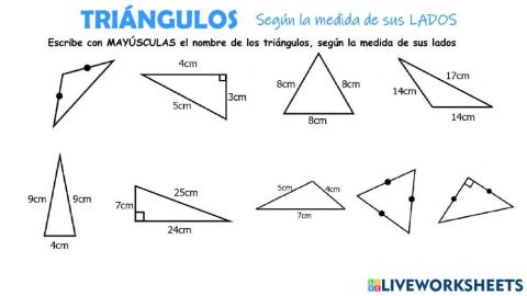 Triángulos - Según la medida de sus lados