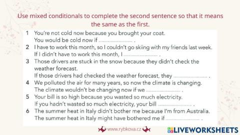Mixed conditionals