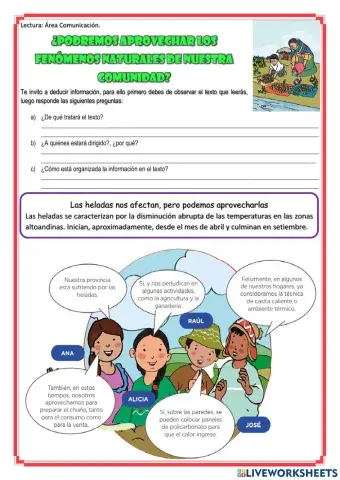 ¿Podremos aprovechar los fenómenos naturales de nuestra comunidad?