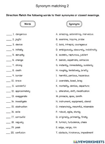 Synonym Matching 2