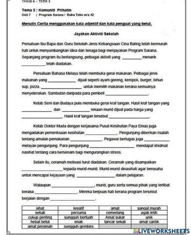 Kata adjektif dan kata penguat