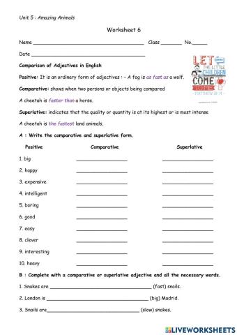 Unit 5: comparisons of adjective
