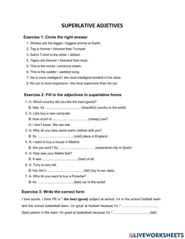 Superlative Adjectives