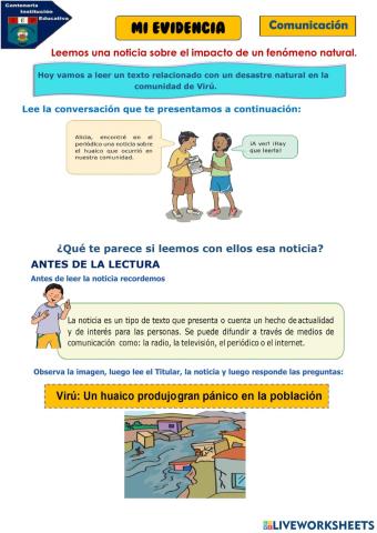 Leemos una noticia sobre el impacto de un fenómeno natural.