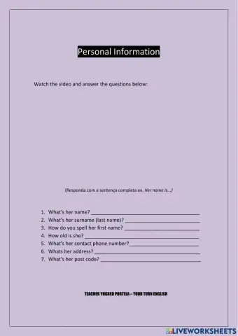 Personal Information - Listening