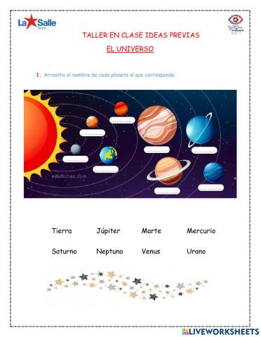 Ideas previas: universo y sistema solar