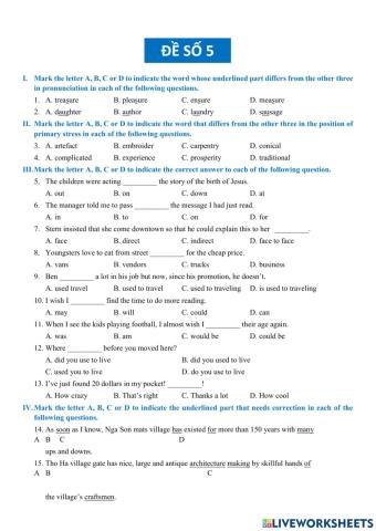 Đề thi thử vào 10 - số 5