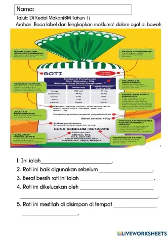 Tahun 1: Di Kedai Makan (Buku Teks Muka surat 62)