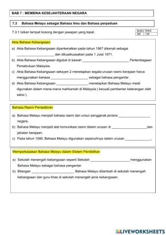Sejarah Tingkatan 5 Bab 7 Sub Topik 7.3 - 7.6