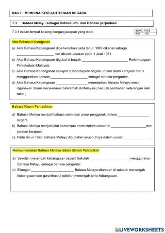 Sejarah Tingkatan 5 Bab 7 Sub Topik 7.3 - 7.6