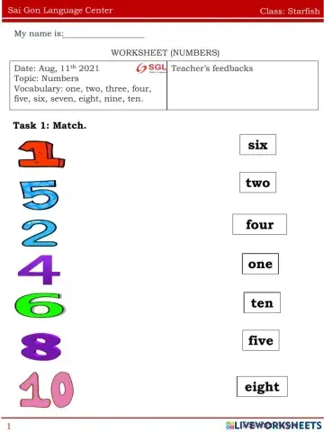 Worksheet number