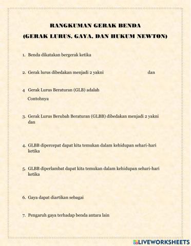 Rangkuman gerak benda