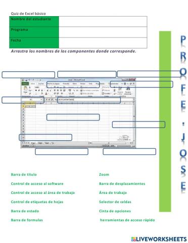 Interfaz de excel 2010