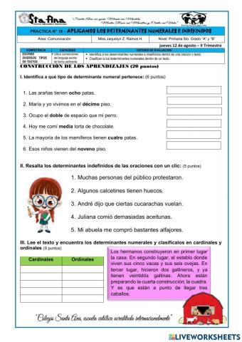 Determinates numerales e indefinidos