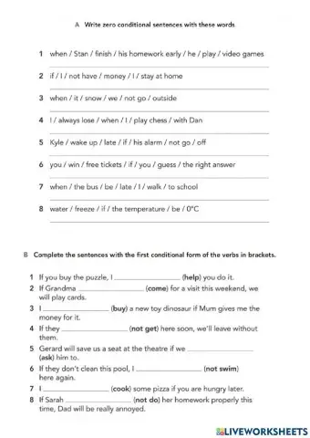 Zero and First Conditional