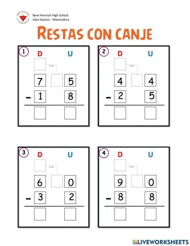 Restas con canje