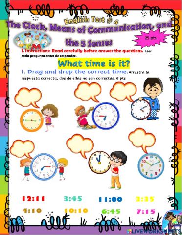 Senses,Communication, Clock